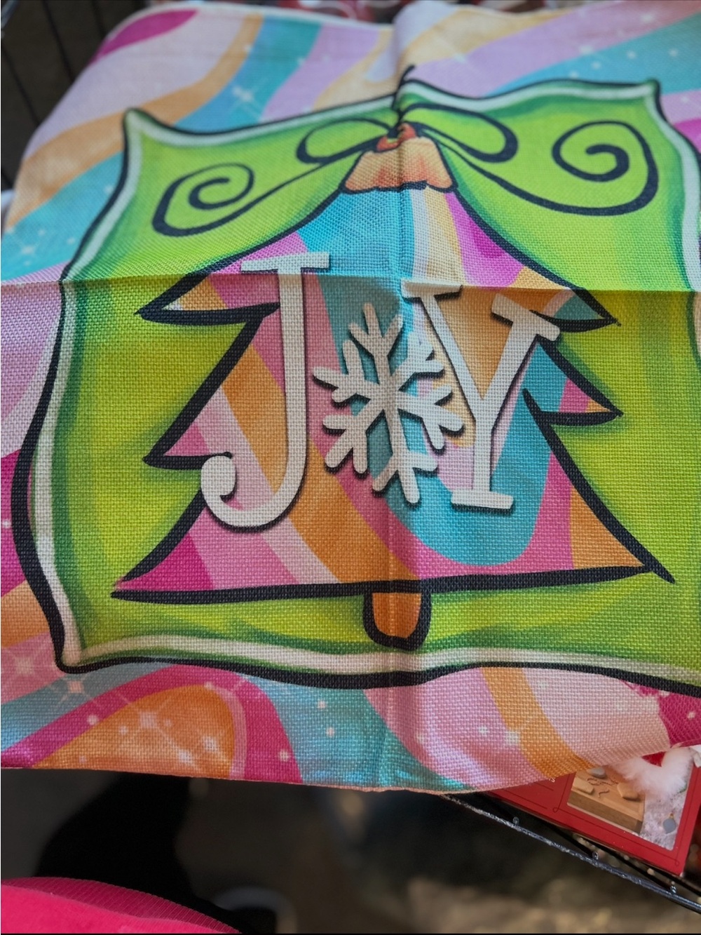 Joyful Multicolor Holiday throw pillow covers/you get both